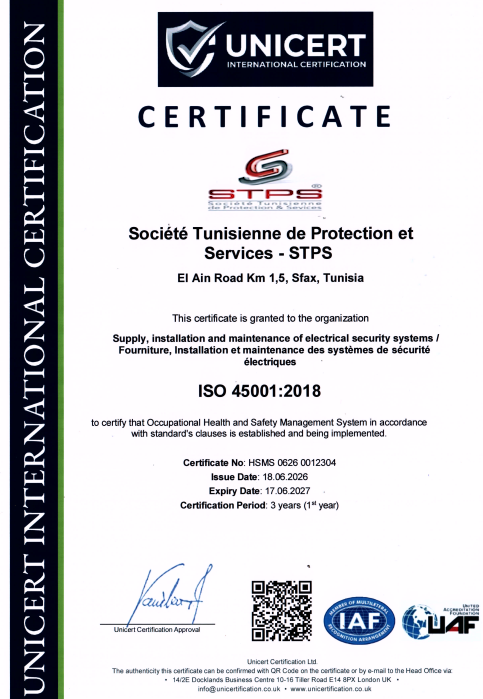 Certification ISO 45001 — STPS maintient ses standards d'excellence